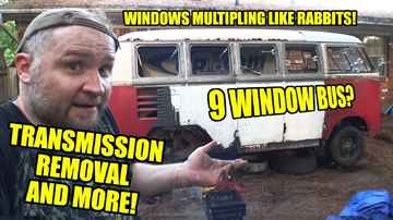 Transmission Removal / Two More Windows - 1967 VW Bus - Gregory - 11