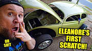 Eleanore's FIRST SCRATCH! #shorts - NOT SO ROTTEN CHOP TOP 1956 VW BEETLE - 162