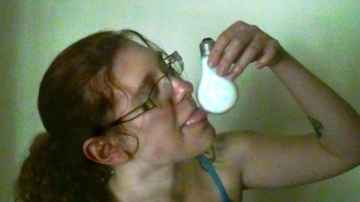 Lauren Blows a Light Bulb